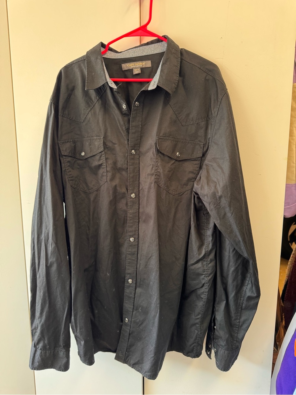 Men's Black Button-Down Dress Shirt - Classic Western Style